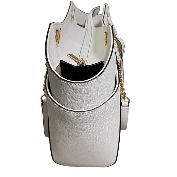 Michael Kors MK Jet Set Travel Lg Chain Saffiano Leather Shoulder Bag Tote $558 - Picture 5 of 11